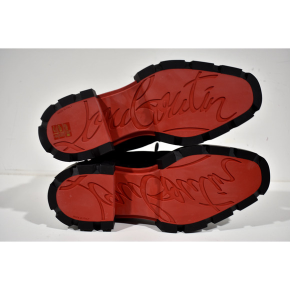 Christian Louboutin Mens Our Georges 2 Flat Black Suede Combat Lace Up Boot 42 9 - Picture 11 of 11